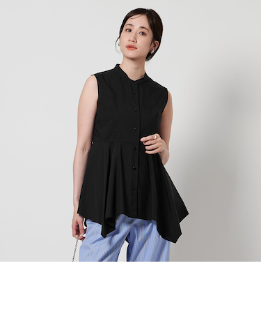 ペプラム ノースリーブ ブラウス