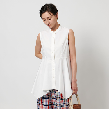 ペプラム ノースリーブ ブラウス