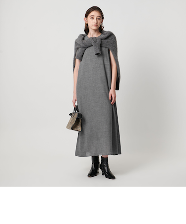 ツイル  プリーツ ワンピース ‐ウォッシャブル‐