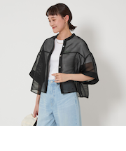 シアー コードレーン ハーフスリーブ シャツ