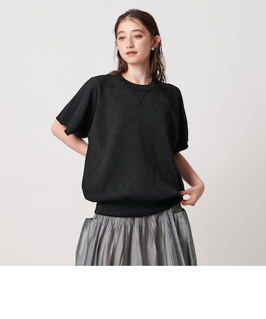 ラメ ショートスリーブ ニット