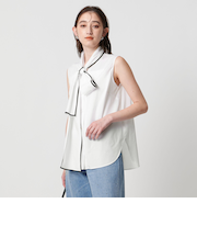 パイピング リボン ブラウス