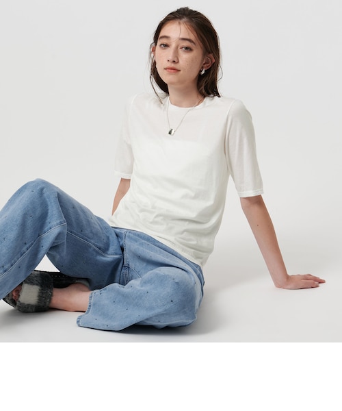 エンブロイダリープリーツ コンビ Tシャツ｜ユナイテッドアローズ