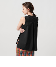 シャツコンビノースリーブニット -ウォッシャブル-