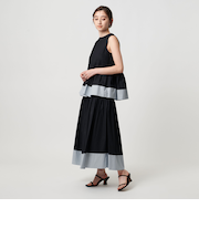 コットンシルク シルキータックフレアスカート - ウォッシャブル -