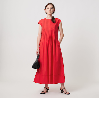 コットンシルク シルキータックワンピース - ウォッシャブル -