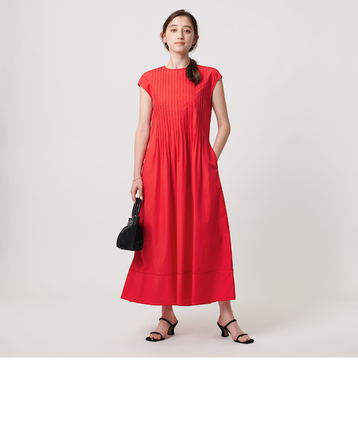 コットンシルク シルキータックワンピース - ウォッシャブル -