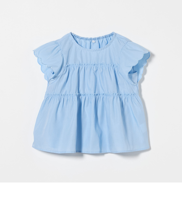 スカラップ フリルブラウス / キッズ  100cm-130cm