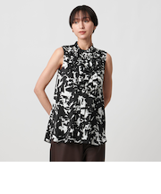 サテン フリル ブラウス ‐ウォッシャブル‐