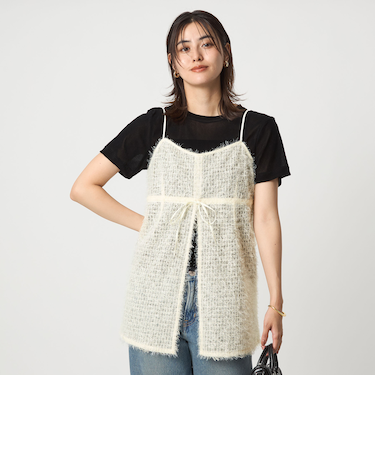 シアー フェザー キャミソール