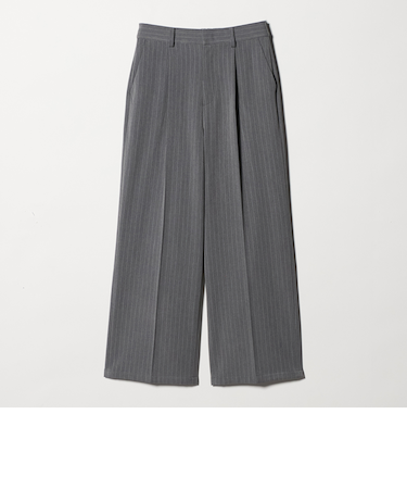 裏起毛 ストライプ タックワイドパンツ ‐ウォッシャブル‐<A DAY IN THE LIFE>