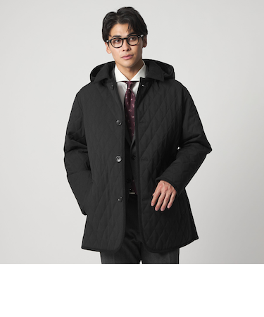 ウールライク サージ キルト ステンカラーコート<A DAY IN THE LIFE>