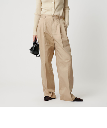 コットン チノ ワイドパンツ