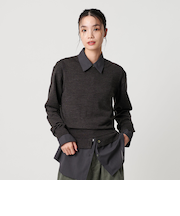 ウール レイヤードニット ウォッシャブル