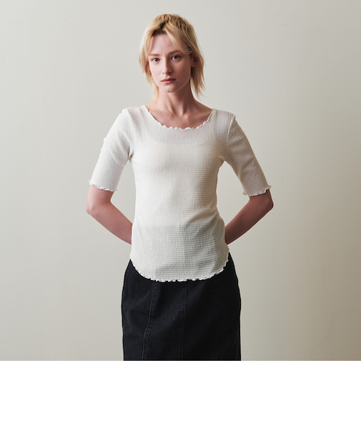 ＜Steven Alan＞クレープ ハーフスリーブ プルオーバー