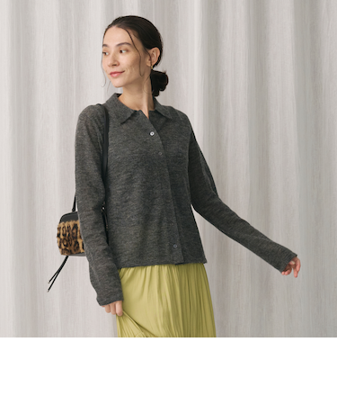 モヘヤブレンドシャギー シアーカーディガン