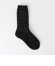 スカシ柄 クルーソックス / 靴下 / キッズ  17cm-19cm