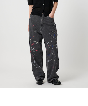 コットンペイントデニムパンツ