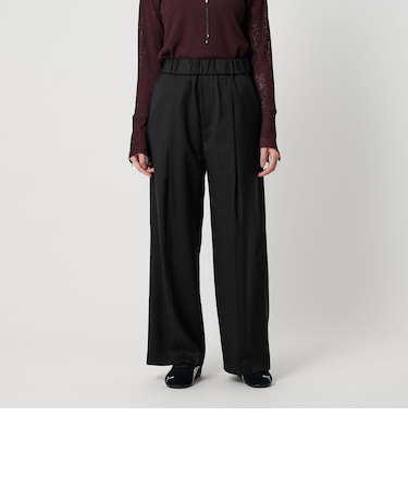 フロントギャザー ワイドタックパンツ