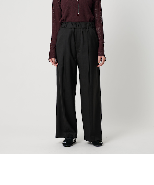 フロントギャザー ワイドタックパンツ