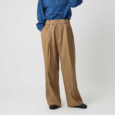 フロントギャザー ワイドタックパンツ