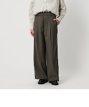 フロントギャザー ワイドタックパンツ
