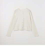 ＜CITEN＞リブクルーネックカットカーディガン