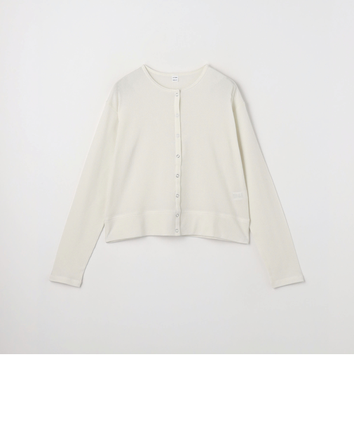 ＜CITEN＞リブクルーネックカットカーディガン