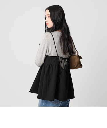 ポリエステルジャガード レイヤードキャミソール