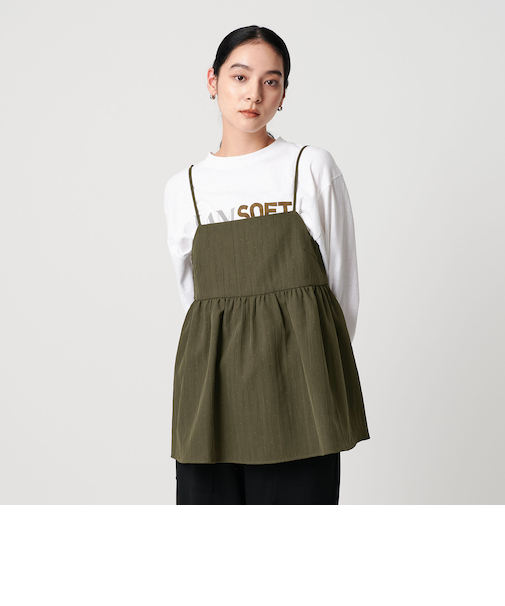 ポリエステルジャガード レイヤードキャミソール
