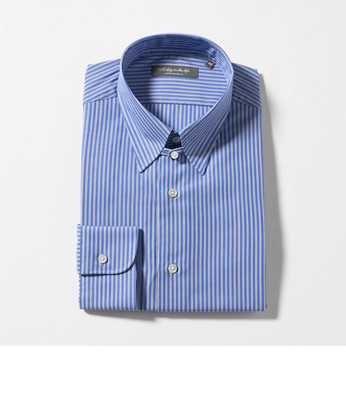 ダブルストライプ タブカラーシャツ-イージーケア-＜A DAY IN THE LIFE＞