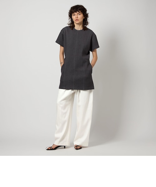 〈6（roku）〉25 SSコットンナイロンカラーロック ノースリーブ Tシャツ 6(ROKU)＞コットン ナイロン カラーロック ノースリーブ Tシャツ
