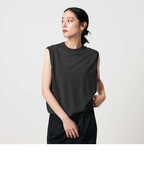 ウールナイロン シアーノースリーブニット