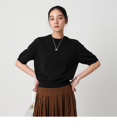 コットンスラブショートスリーブニット