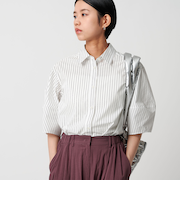 ＜CITEN＞フォルムスリーブストライプシャツ