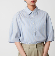 ＜CITEN＞フォルムスリーブストライプシャツ