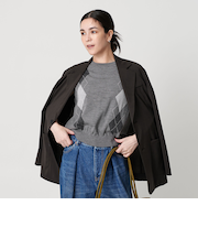 ウール アーガイル&ソリッドベスト