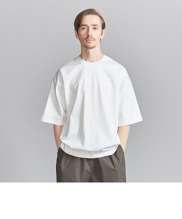 スーパークール ワイドテーパード クルーネック カットソー -接触冷感-