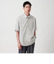 プリント パターン ジャストルーズ シャツ