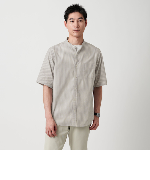 LENOCLOTH バンドカラーシャツ