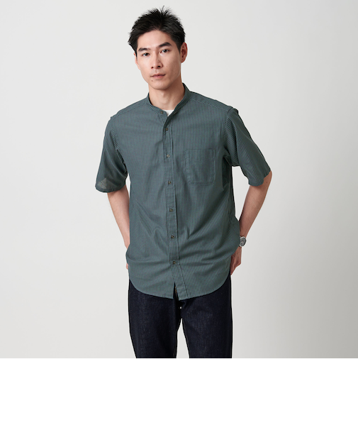 LENOCLOTH バンドカラーシャツ