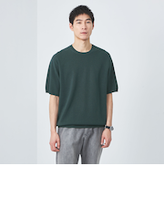 ペーパー ハーフミラノ ニット クルーネック 半袖Ｔシャツ