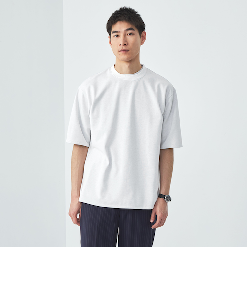 クリーン ダブルフェイス クルーネック カットソー -抗菌-