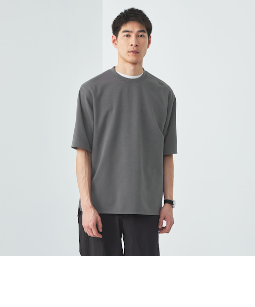 クリーン ダブルフェイス クルーネック カットソー -抗菌-