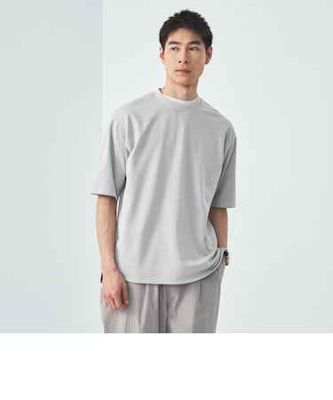 クリーン ダブルフェイス クルーネック カットソー -抗菌-