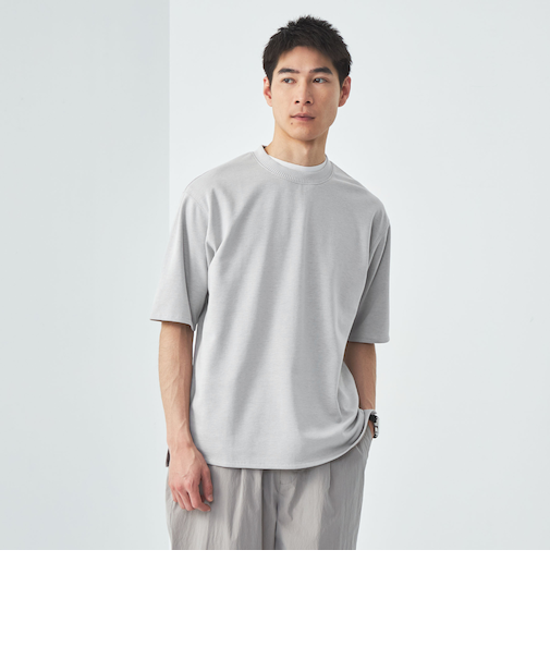 クリーン ダブルフェイス クルーネック カットソー -抗菌-