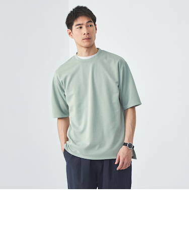 クリーン ダブルフェイス クルーネック カットソー -抗菌-