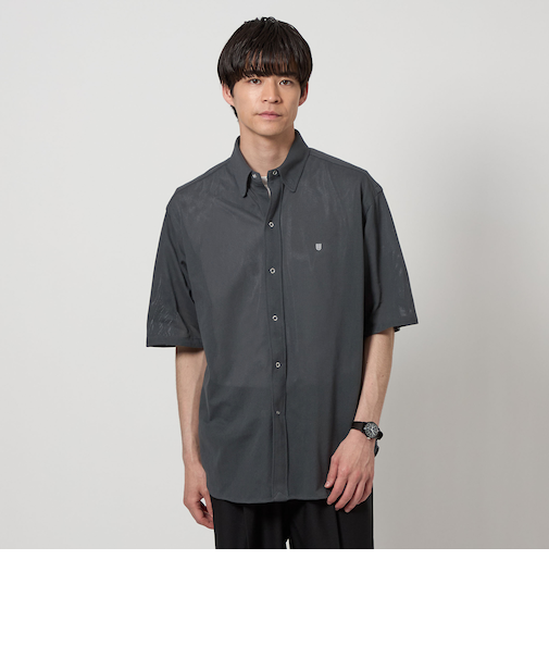 【別注】＜UNIVERSAL OVERALL＞GLR メッシュ スナップダウン 半袖 シャツ