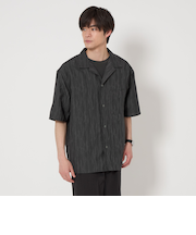 リネンライク ジャカード 半袖 シャツ