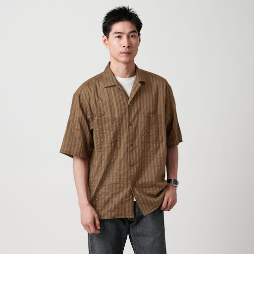 ドビー レノ オープンカラーシャツ